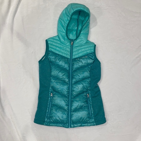 Green hooded puffy vest - Picture 2 of 7